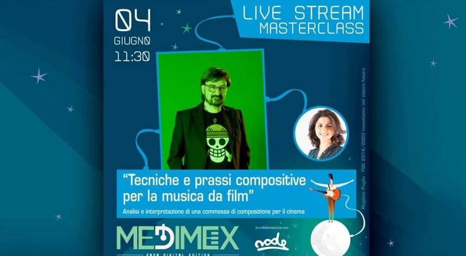 Locandina Masterclass "Tecniche e prassi compositive per la musica da film" tenuto da Claudio Simonetti